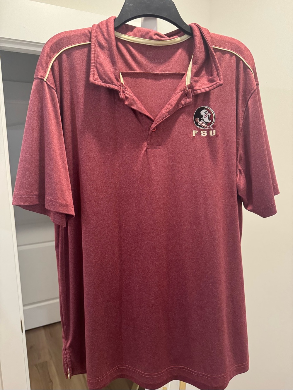 Russell Athletic FSU Garnet Polo with Gold Trim